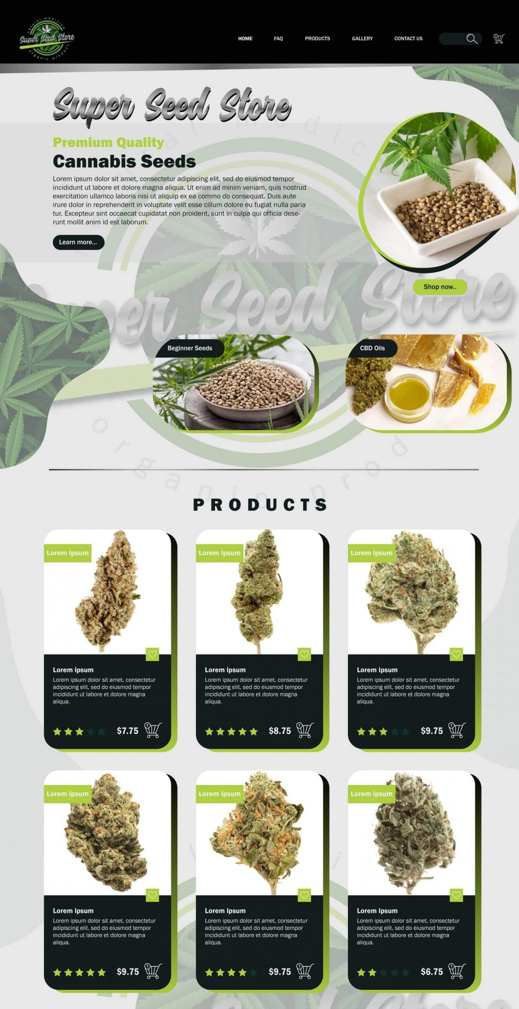 Super Seed Store – Homepage