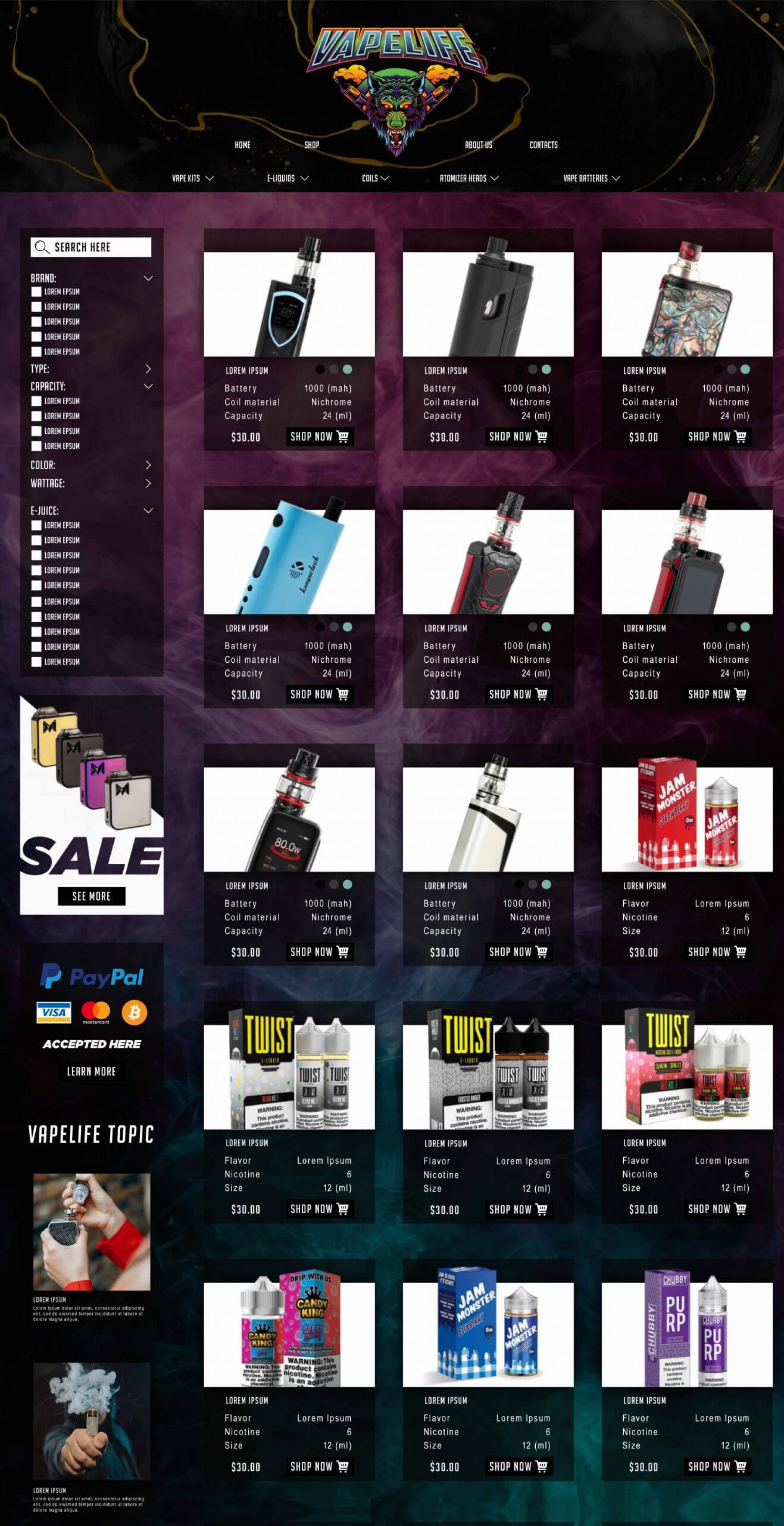 Vapelife – Product category
